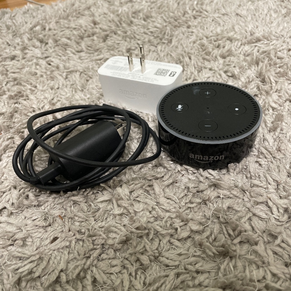 An Alexa with the cord and light